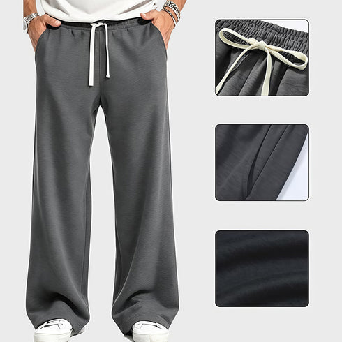 Men's Wide Leg Sweatpants – Loose Straight Fit Casual Track Pants | TWILLVALE