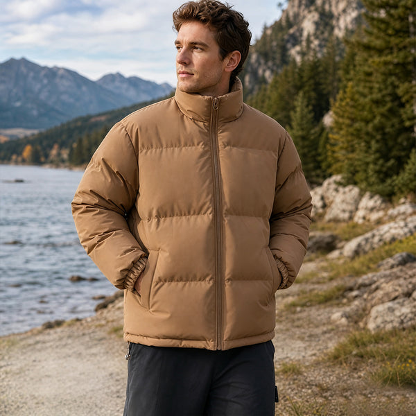 Men’s Warm Winter Outerwear Windproof Waterproof Stand-Collar Puffer Jacket | TWILLVALE™