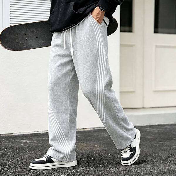Men's Y2K Striped Wide Leg Sweatpants Baggy Streetwear Track Pants | TWILLVALE™
