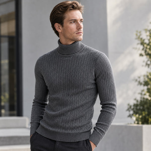 Men's Soft Turtleneck Sweater 2026 Autumn Winter Warm Knit Pullover Jumper | TWILLVALE™
