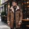 Men's Faux Suede Shearling Collar Coat – Vintage Longline Winter Coat | TWILLVALE