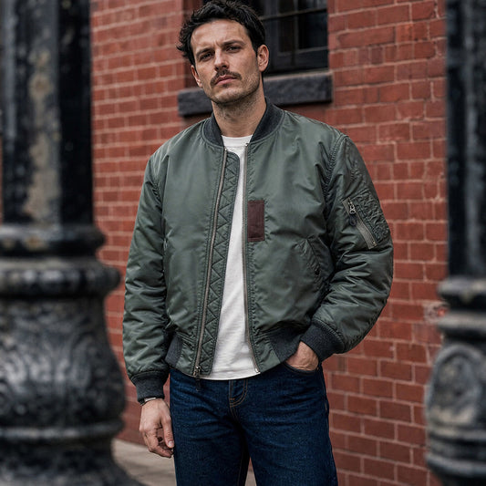 Men's Vintage Air Force Flight Bomber Jacket Casual Streetwear Outerwear | TWILLVALE