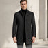 Men's Slim-Fit Wool-Blend Stand Collar Overcoat | TWILLVALE
