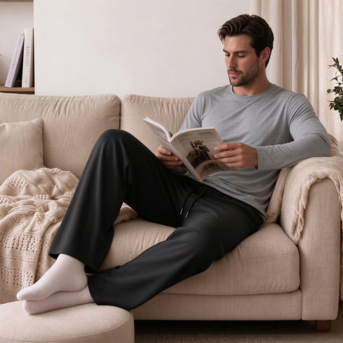 Men's Wide Leg Sweatpants – Loose Straight Fit Casual Track Pants | TWILLVALE
