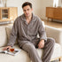Men’s Furry Flannel Pajama Set Soft Fleece Top & Pants Indoor Nightwear Loungewear | TWILLVALE™
