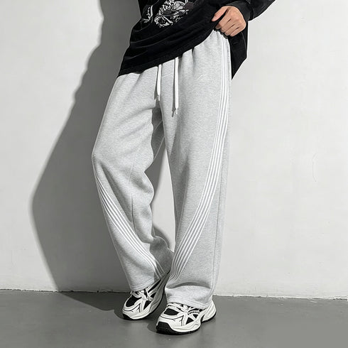 Men's Y2K Striped Wide Leg Sweatpants Baggy Streetwear Track Pants | TWILLVALE™