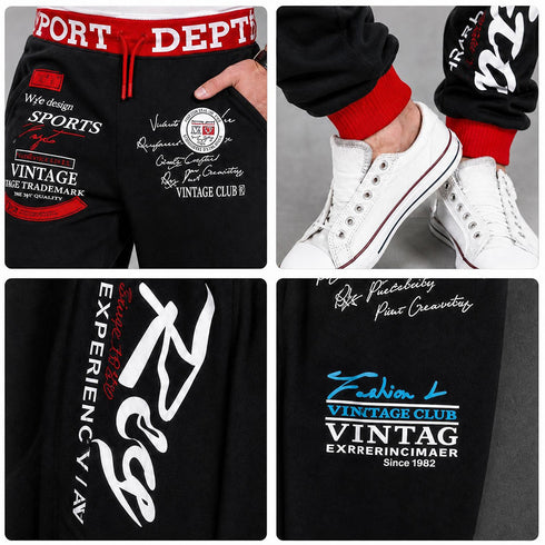 Men's Vintage Letter Print Hip Hop Jogger Sweatpants | TWILLVALE™