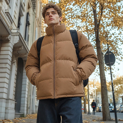Men’s Warm Winter Outerwear Windproof Waterproof Stand-Collar Puffer Jacket | TWILLVALE™
