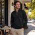Men's Casual Sweater Warm Turtleneck Quarter-Zip Stand Collar Pullover | TWILLVALE