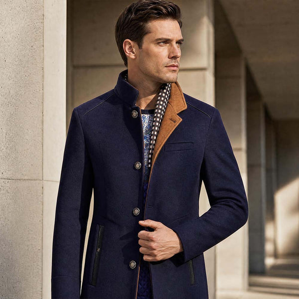 Men's Single Breasted Wool Blend Winter Overcoat Trench Peacoat | TWILLVALE™
