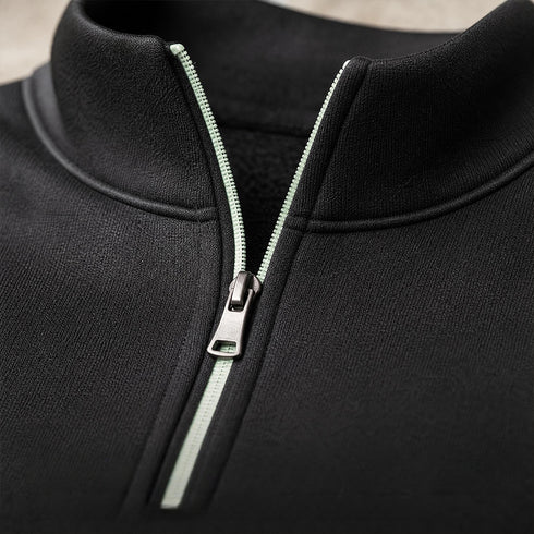 Men's Casual Sweater Warm Turtleneck Quarter-Zip Stand Collar Pullover | TWILLVALE