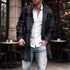 Men's Grey Plaid Lapel Wool-Blend Overcoat | TWILLVALE