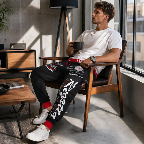 Men's Vintage Letter Print Hip Hop Jogger Sweatpants | TWILLVALE™