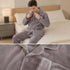 Men’s Furry Flannel Pajama Set Soft Fleece Top & Pants Indoor Nightwear Loungewear | TWILLVALE™
