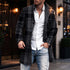 Men's Grey Plaid Lapel Wool-Blend Overcoat | TWILLVALE