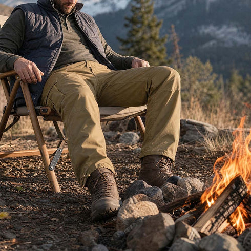 Men's Fleece Lined Outdoor Workpants Windproof Waterproof Straight Leg Hiking Trousers | TWILLVALE™