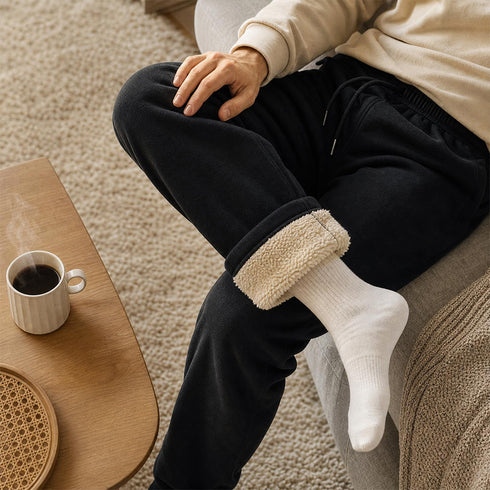Men's Sherpa Lined Thermal Fleece Jogger Pants Winter Thick Warm Sweatpants| TWILLVALE™