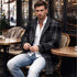 Men's Grey Plaid Lapel Wool-Blend Overcoat | TWILLVALE