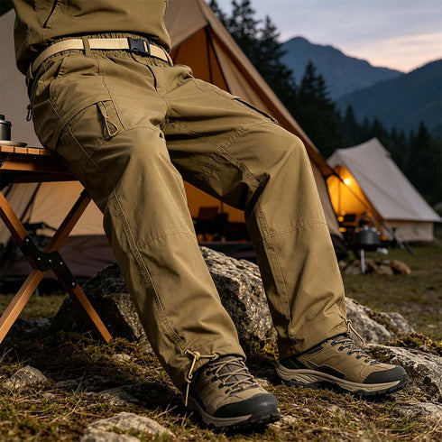 Men's Fleece Lined Outdoor Workpants Windproof Waterproof Straight Leg Hiking Trousers | TWILLVALE™