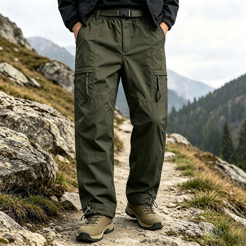 Men's Fleece Lined Outdoor Workpants Windproof Waterproof Straight Leg Hiking Trousers | TWILLVALE™