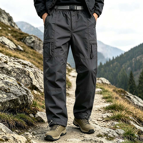 Men's Fleece Lined Outdoor Workpants Windproof Waterproof Straight Leg Hiking Trousers | TWILLVALE™