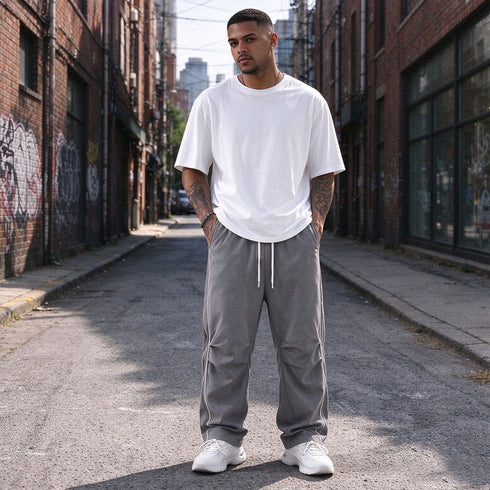 Men's Quick-Drying Casual Pants Side-Stripe Baggy Sweatpants | TWILLVALE