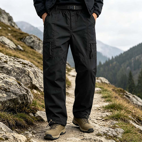 Men's Fleece Lined Outdoor Workpants Windproof Waterproof Straight Leg Hiking Trousers | TWILLVALE™